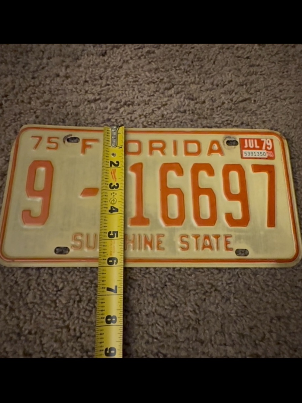Authentic FL license plate July 1979, rare! - Picture 3 of 5